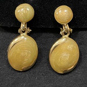 Gold and Yellow Clip-On Earrings